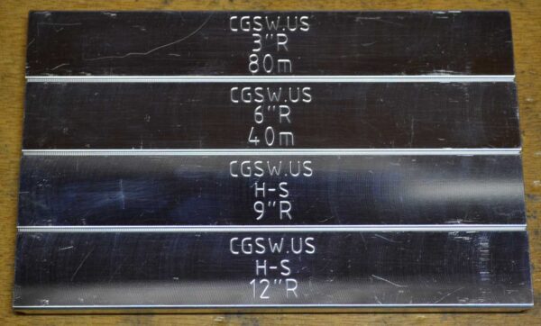 Backs of radius strops for sharpening recurv knives