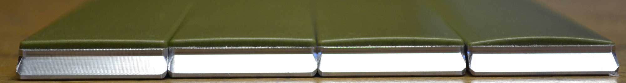 End view of radius stones to sharpen recurve knives