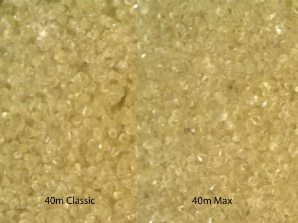 40 micron diamond stone comparison.