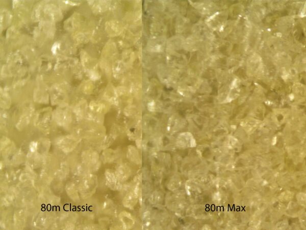 80 micron diamond stone comparison.